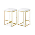 Meridian Furniture,Nicola White Vegan Leather Stool, Set of 2