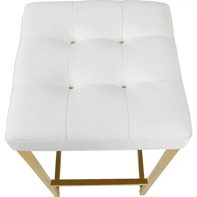 Tabouret Meridian Furniture, Nicola en cuir vegan blanc, lot de 2