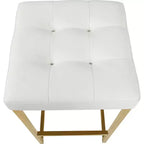 Tabouret Meridian Furniture, Nicola en cuir vegan blanc, lot de 2