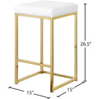 Tabouret Meridian Furniture, Nicola en cuir vegan blanc, lot de 2