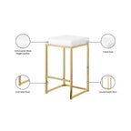 Tabouret Meridian Furniture, Nicola en cuir vegan blanc, lot de 2