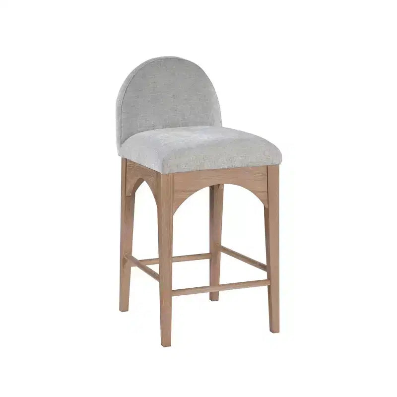 Meridian Furniture,Waldorf Grey Chenille Fabric Stool
