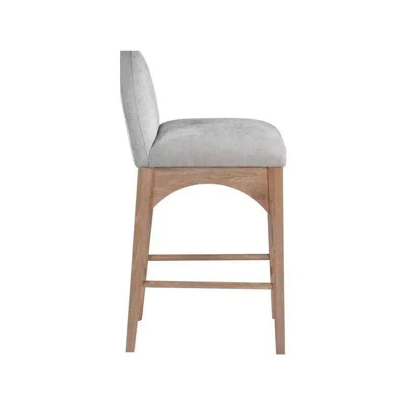 Tabouret en tissu chenille gris Waldorf, Meridian Furniture
