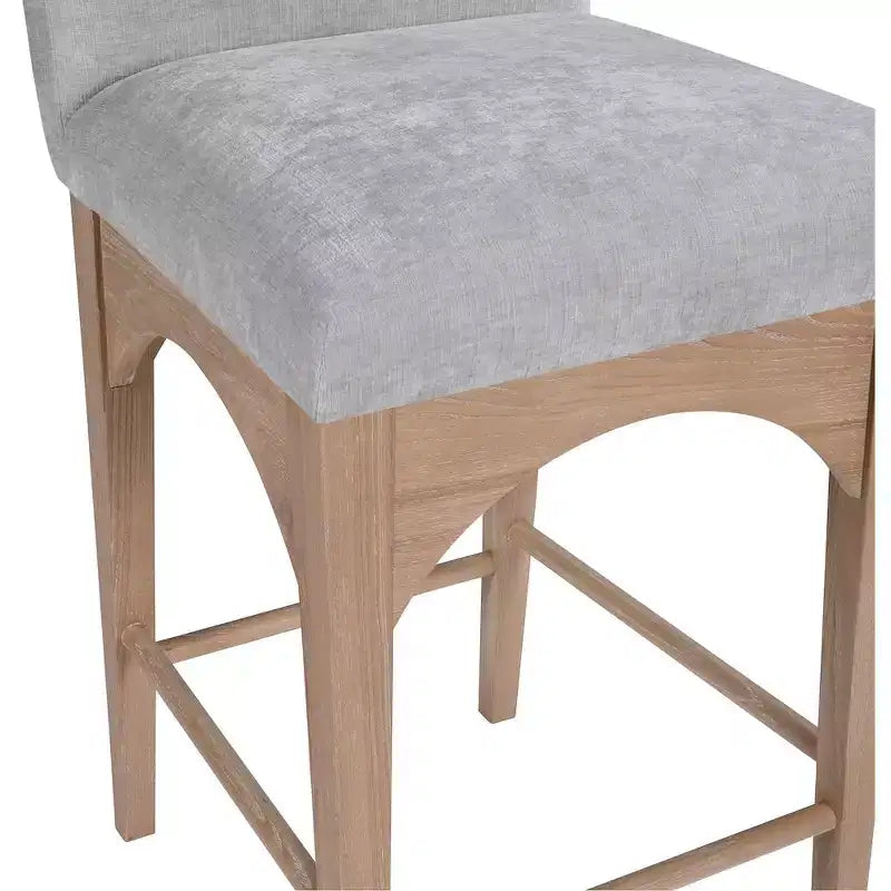 Tabouret en tissu chenille gris Waldorf, Meridian Furniture