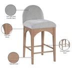 Tabouret en tissu chenille gris Waldorf, Meridian Furniture