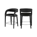 Meridian Furniture,Sylvester Black Vegan Leather Stool