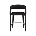 Meridian Furniture, Tabouret Sylvester en cuir végétalien noir