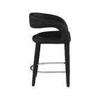 Meridian Furniture, Tabouret Sylvester en cuir végétalien noir