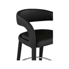 Meridian Furniture, Tabouret Sylvester en cuir végétalien noir