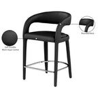 Meridian Furniture, Tabouret Sylvester en cuir végétalien noir