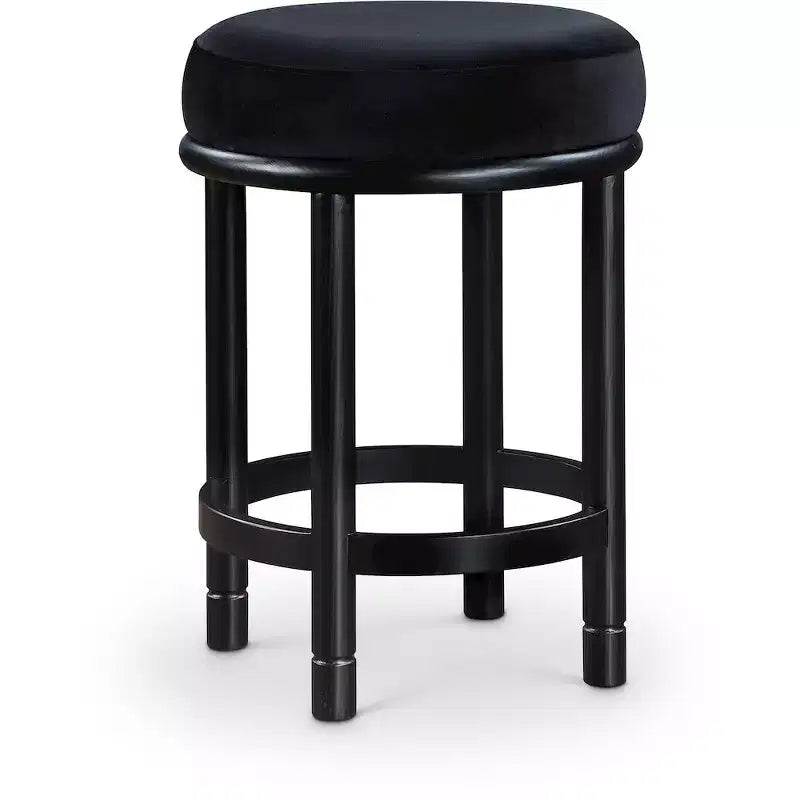Meridian Furniture,Monette Black Velvet Counter Stool