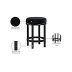Meridian Furniture, Tabouret de comptoir Monette en velours noir