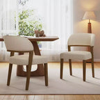Lot de 2 chaises de salle à manger modernes rembourrées en bois d'hévéa Xayah Christopher Knight Home