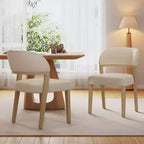 Lot de 2 chaises de salle à manger modernes rembourrées en bois d'hévéa Xayah Christopher Knight Home