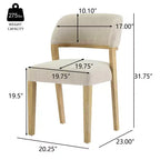 Lot de 2 chaises de salle à manger modernes rembourrées en bois d'hévéa Xayah Christopher Knight Home
