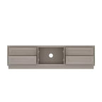 Meuble TV Famapy en bois clair - Meuble de divertissement avec tiroirs et placards - Rangement média moderne pour salon