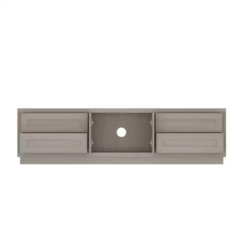 Meuble TV Famapy en bois clair - Meuble de divertissement avec tiroirs et placards - Rangement média moderne pour salon