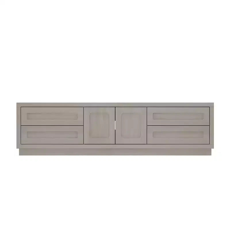 Meuble TV Famapy en bois clair - Meuble de divertissement avec tiroirs et placards - Rangement média moderne pour salon