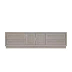 Meuble TV Famapy en bois clair - Meuble de divertissement avec tiroirs et placards - Rangement média moderne pour salon