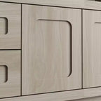 Meuble TV Famapy en bois clair - Meuble de divertissement avec tiroirs et placards - Rangement média moderne pour salon