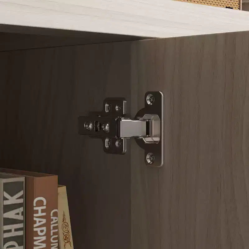 Meuble TV Famapy en bois clair - Meuble de divertissement avec tiroirs et placards - Rangement média moderne pour salon