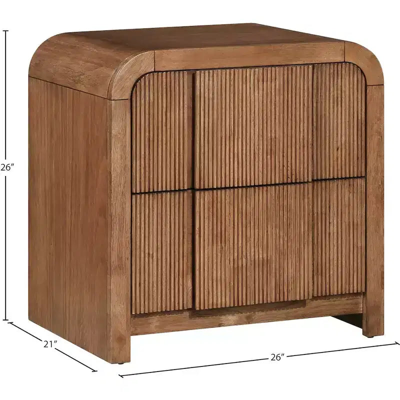 Meridian Furniture, Table de Chevet Cannelée