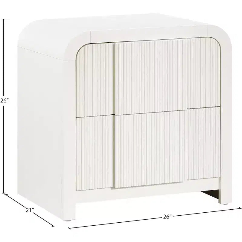 Meridian Furniture, Table de Chevet Cannelée