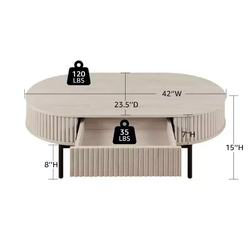 Table basse moderne à profil courbé Unipaws