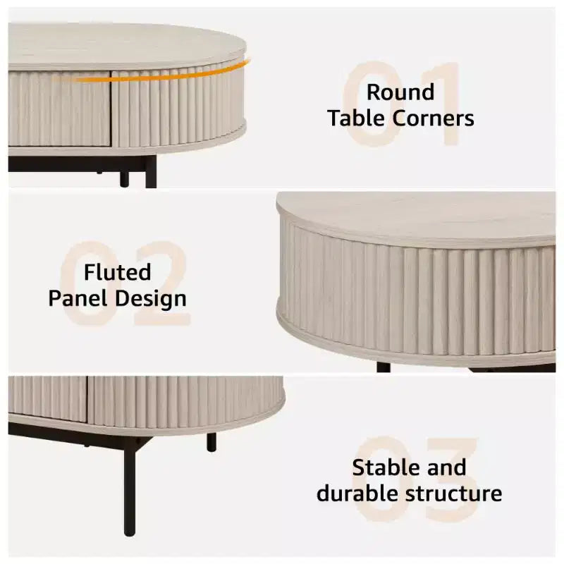 Table basse moderne à profil courbé Unipaws
