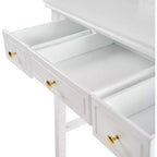 Coiffeuse élégante avec tabouret, miroir réversible et 5 tiroirs, ensemble de coiffeuse blanc, station de beauté peu encombrante - ModernLuxe