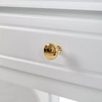 Coiffeuse élégante avec tabouret, miroir réversible et 5 tiroirs, ensemble de coiffeuse blanc, station de beauté peu encombrante - ModernLuxe