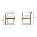 Jennifer Taylor Home Chaise de salle à manger rembourrée Artemis en matériaux mixtes avec accoudoirs