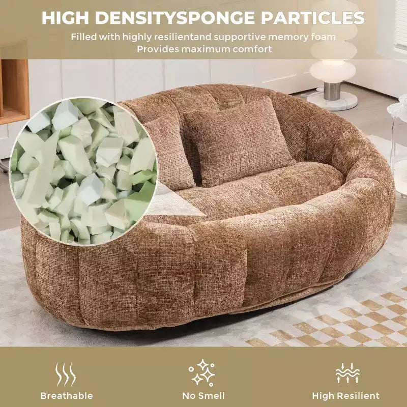 MAYEERTY Canapé Pouf Chenille Haut Dossier pour Intérieur et Extérieur