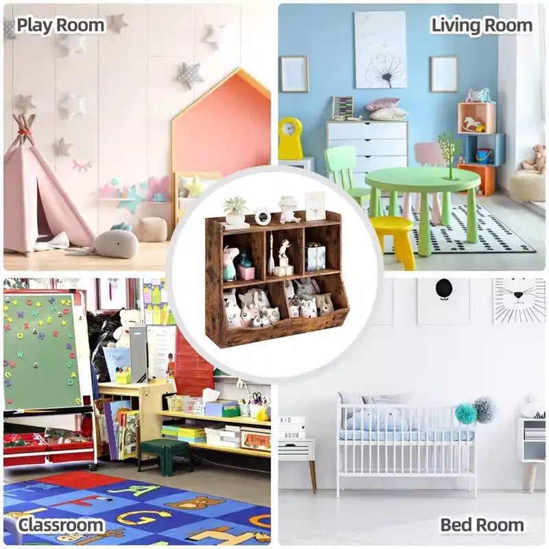 Bibliothèque enfant GustoWave, étagère à livres pour enfants, rangement de jouets, étagère à jouets pour enfants, armoire de rangement, idéale pour la salle de jeux, le salon, la chambre d'enfant.
