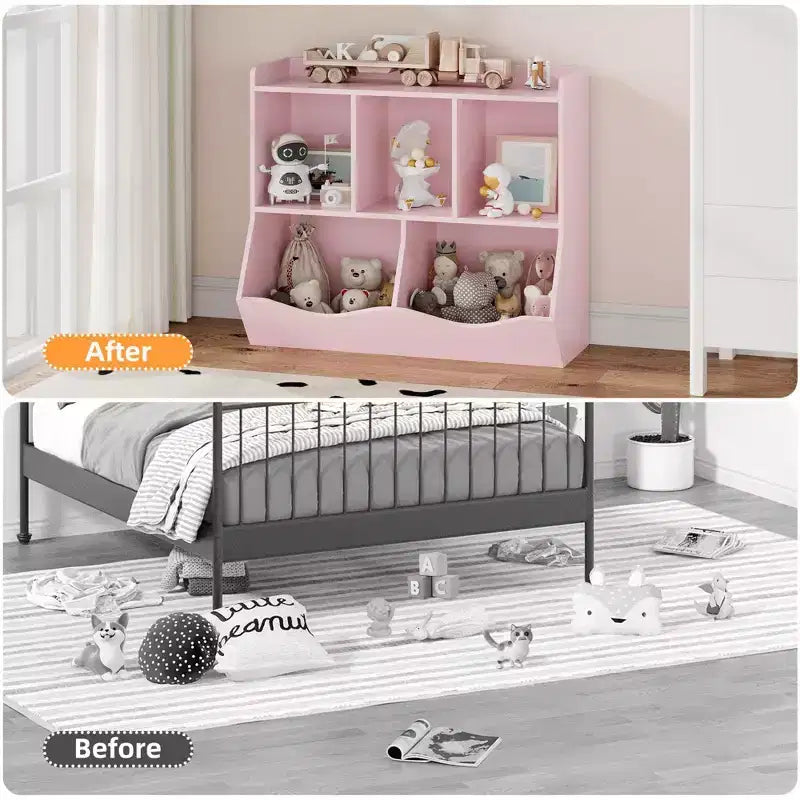 Bibliothèque enfant GustoWave, étagère à livres pour enfants, rangement de jouets, étagère à jouets pour enfants, armoire de rangement, idéale pour la salle de jeux, le salon, la chambre d'enfant.