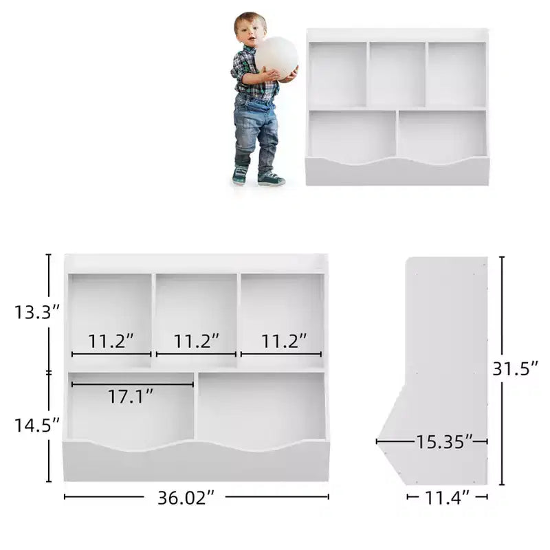 Bibliothèque enfant GustoWave, étagère à livres pour enfants, rangement de jouets, étagère à jouets pour enfants, armoire de rangement, idéale pour la salle de jeux, le salon, la chambre d'enfant.