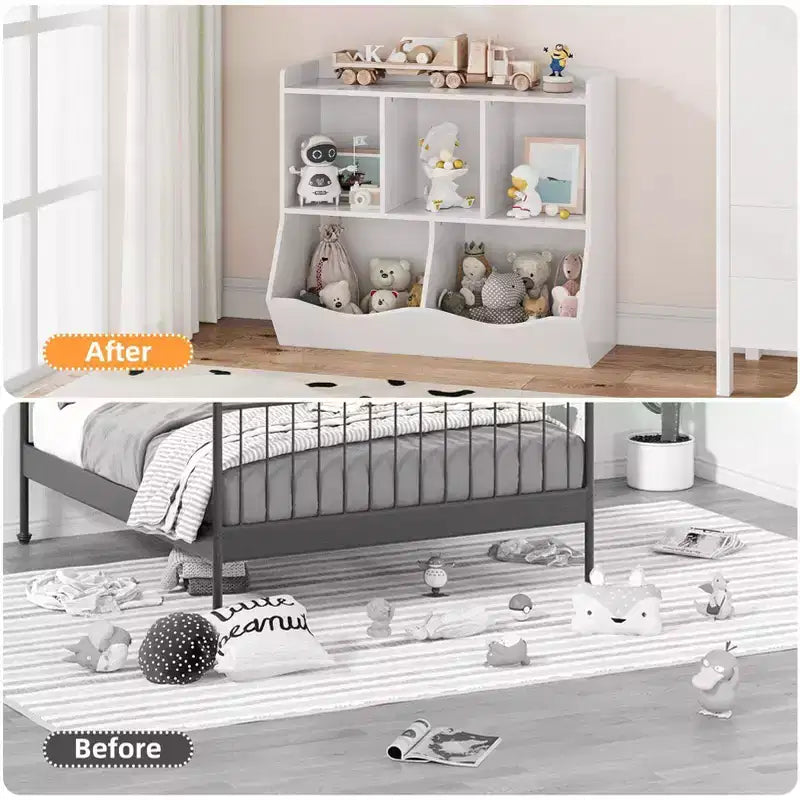 Bibliothèque enfant GustoWave, étagère à livres pour enfants, rangement de jouets, étagère à jouets pour enfants, armoire de rangement, idéale pour la salle de jeux, le salon, la chambre d'enfant.