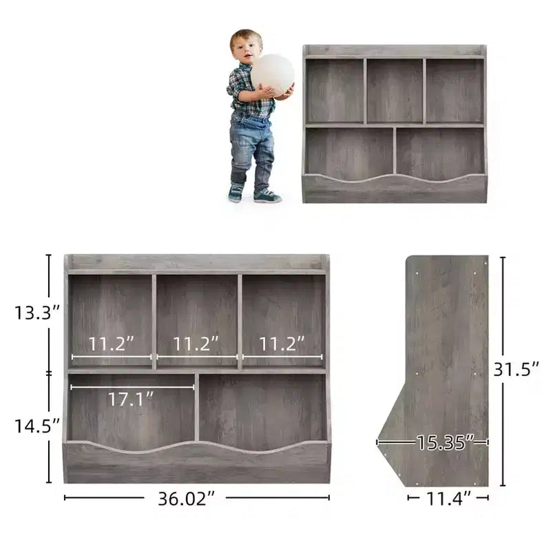 Bibliothèque enfant GustoWave, étagère à livres pour enfants, rangement de jouets, étagère à jouets pour enfants, armoire de rangement, idéale pour la salle de jeux, le salon, la chambre d'enfant.