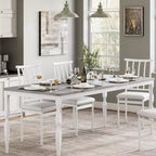 Table à manger pour 4-6 personnes, table de cuisine industrielle avec plateau en bois et pieds métalliques incurvés, meuble de salle à manger rectangulaire (180x90x76cm)