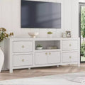 Farmhouse TV Stand for 75/80 Inch TVs, Long Entertainment Center w/6 Storage Drawer & Soundbar Shelf, Television Consoles Stands for Home