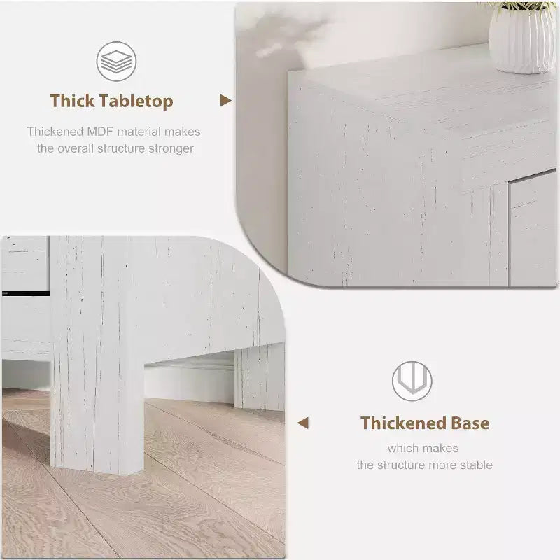 Meuble TV de ferme pour téléviseurs 75/80 pouces, long meuble de divertissement avec 6 tiroirs de rangement et étagère pour barre de son, consoles TV pour la maison