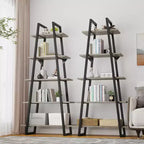 Étagère haute et étroite GustoWave avec étagères, étagère échelle, bibliothèque, organisateur de rangement 5 niveaux en bois et métal
