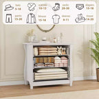 Commode de chambre à coucher, commode moderne avec façade cannelée en bois, meuble de rangement pour vêtements et meuble TV pour salon et couloir