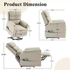 Fauteuils inclinables électriques LIKEPAY Power Lift en cuir PU avec 2 poches latérales, fauteuil de massage releveur avec massage 8 points