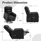 Fauteuils inclinables électriques LIKEPAY Power Lift en cuir PU avec 2 poches latérales, fauteuil de massage releveur avec massage 8 points