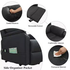 Fauteuils inclinables électriques LIKEPAY Power Lift en cuir PU avec 2 poches latérales, fauteuil de massage releveur avec massage 8 points