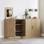 PexFix Meuble de Rangement sur Pied en Bois pour Cuisine avec Étagères et Portes Grande Capacité
