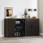PexFix Freestanding Wood Pantry Cabinet Kitchen Storage Organizer With Shelves & Doors Large Capacity