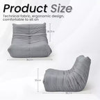 Canapé EROMMY Bean Bag Togo, Mousse à Mémoire de Forme 28D, Facile à Nettoyer et Portable, Similicuir Premium, Canapé de Sol Léger pour Salon, Chambre