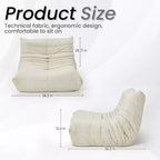 Canapé EROMMY Bean Bag Togo, Mousse à Mémoire de Forme 28D, Facile à Nettoyer et Portable, Similicuir Premium, Canapé de Sol Léger pour Salon, Chambre